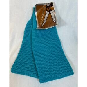 Vintage 1980s Turquoise Blue Knit Leg Warmers Deadstock New with Tags